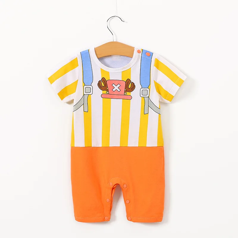 Детский комбинезон из 98% хлопка с темной пряжкой круглым вырезом | Мать и ребенок