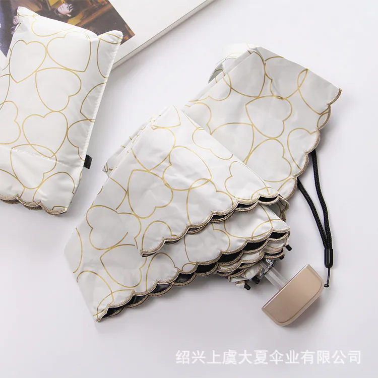 

Five-Fold Women's Umbrella Mini Umbrella Ultra-Small Pocket Uv Umbrella Black Umbrella