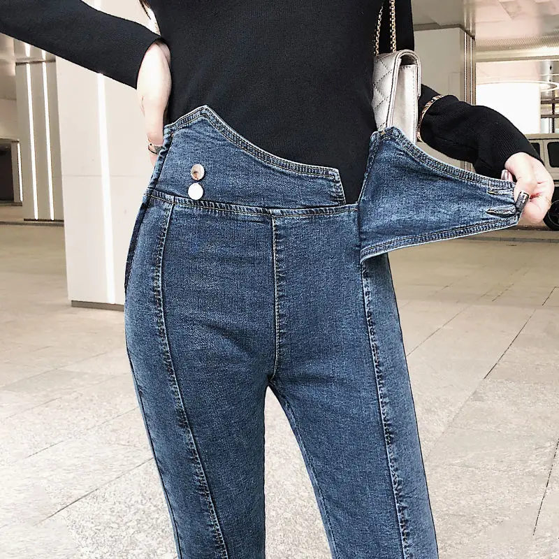 2020 spring summer autumn new women fashion casual Denim Pants woman female OL high waisted jeans Vq75