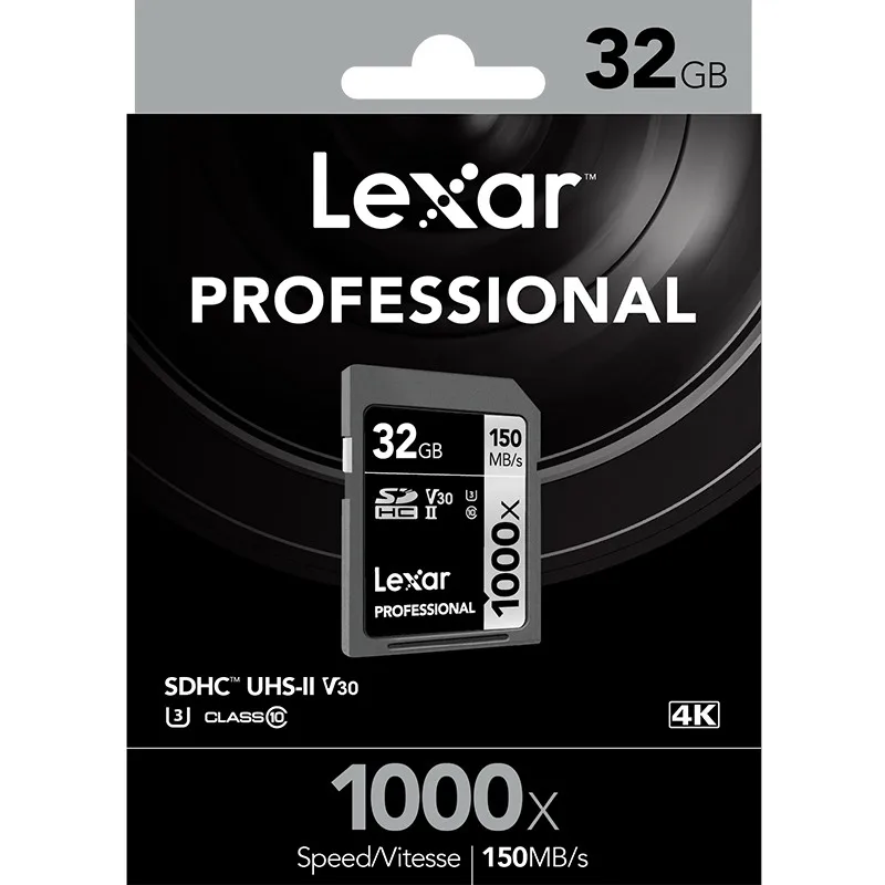 Оригинальный Lexar SD картой памяти на 32 Гб 1000x UHS II U3 SDHC карта SDXC карты Class10 150 МБ/с.