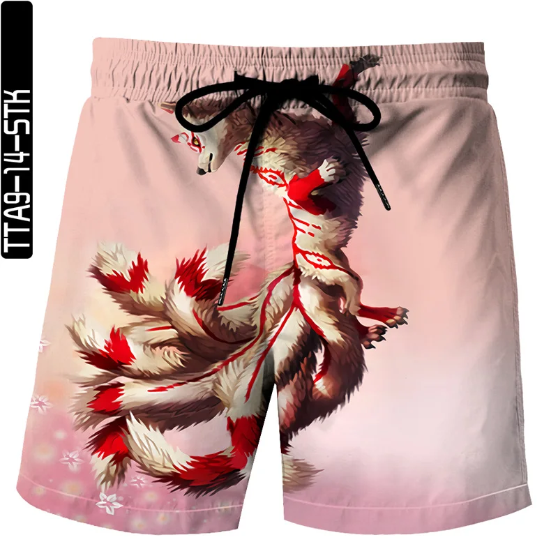 

Summer 3D Digital printing Men women Shorts Beach Short Casual Shorts Drawstring shorts Personalized Harajuku fox elements
