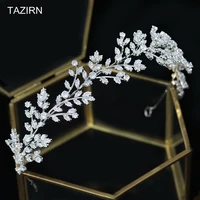 small tiara for bride cubic zirconia headband cz crowns gold tiaras sweet women bridal wedding headwear party accessories