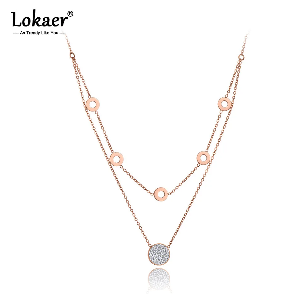Женское Двухслойное колье Lokaer ожерелье из титановой нержавеющей стали с