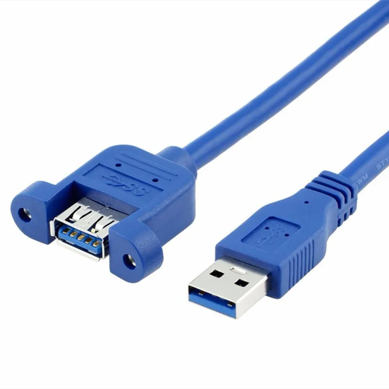 Удлинительный Кабель USB 3 0 штырь гнездо с винт крепления панели Блокировка