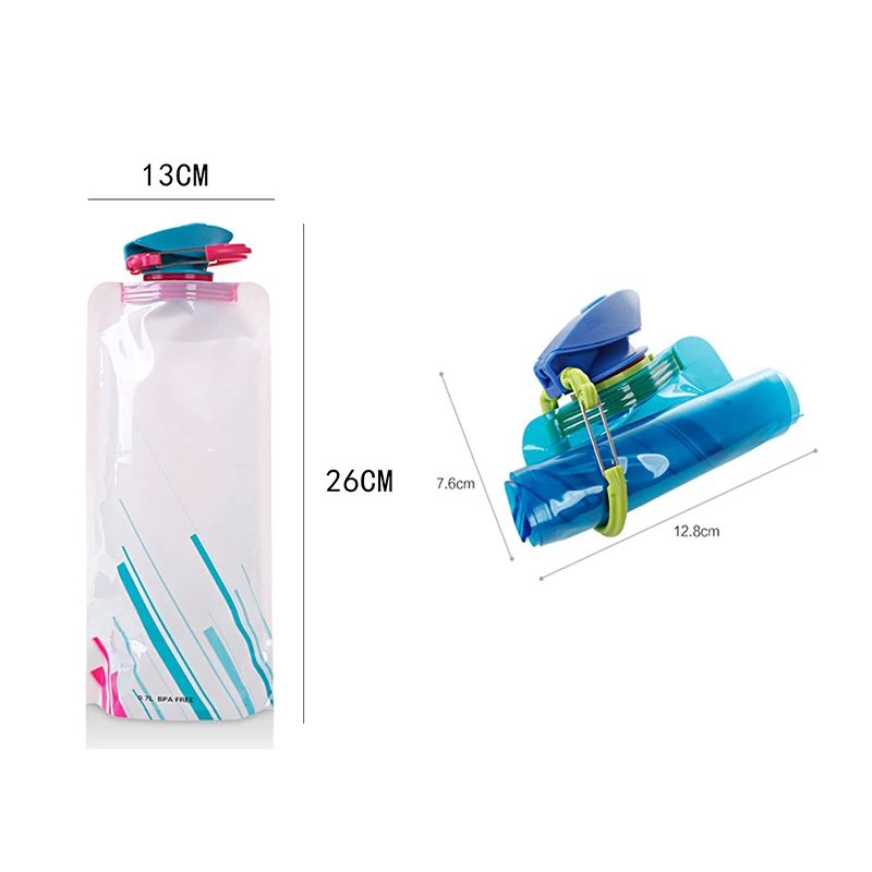 Многоразовая складная бутылка для воды BAISPO 700 мл Спортивная портативная