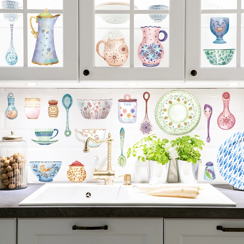 Декоративные кухонные наклейки сделай сам на стену шкафы украшение холодильник