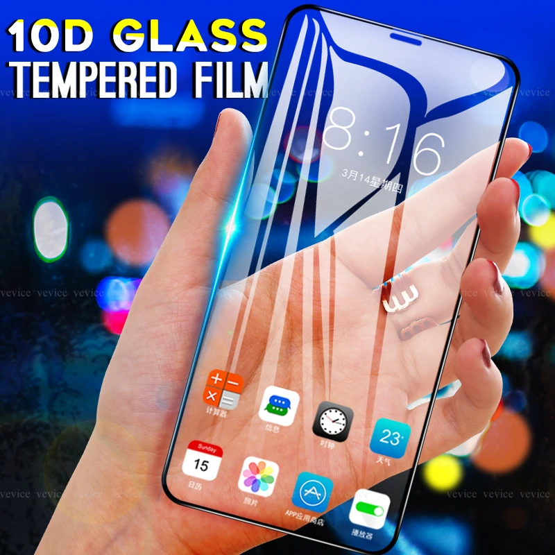 Полное покрытие 10D закаленное защитное стекло для iPhone Xsmax XS XR X прозрачная HD пленка