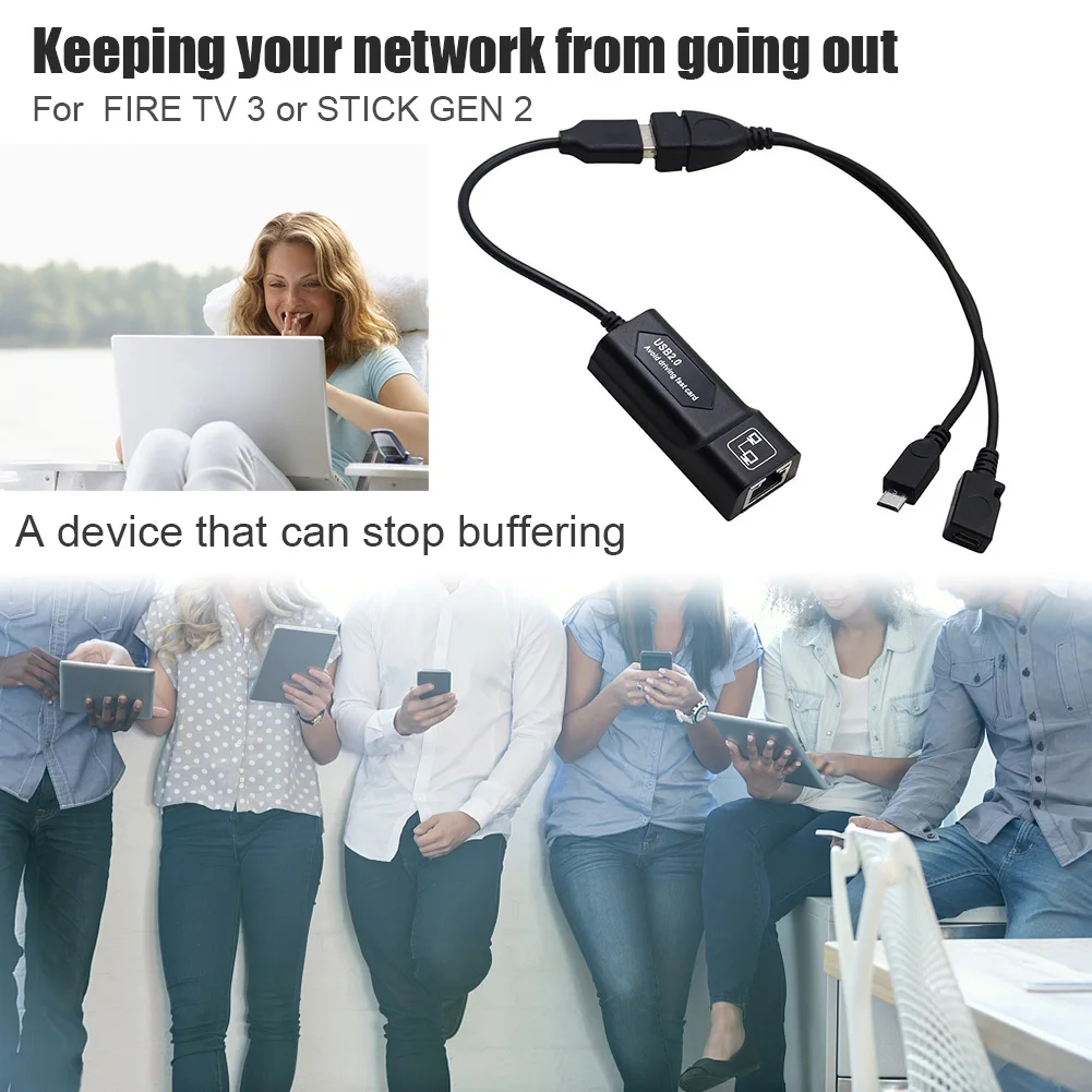 Fire TV Stick HD 480 Mbps Micro USB2.0 To RJ45 Ethernet Adapter 10/100 FOR New TV/Google Home Mini/Chromecast Ultra | Электроника
