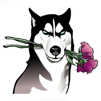 funny car stickers husky with flowers dog motorcycle stickers and decals waterproof decorative