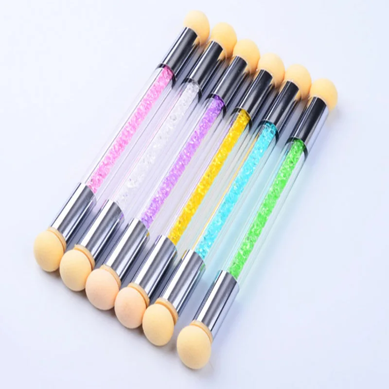 Двухсторонний дизайн ногтей градиентное затенение Раскрашивание Ручка Губка