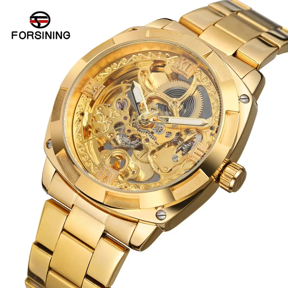 

FORSINING New 2019 Men's Military Silver Automatic Self-Wind Mechanical Wristwatch with Stainless Steel Bracelet