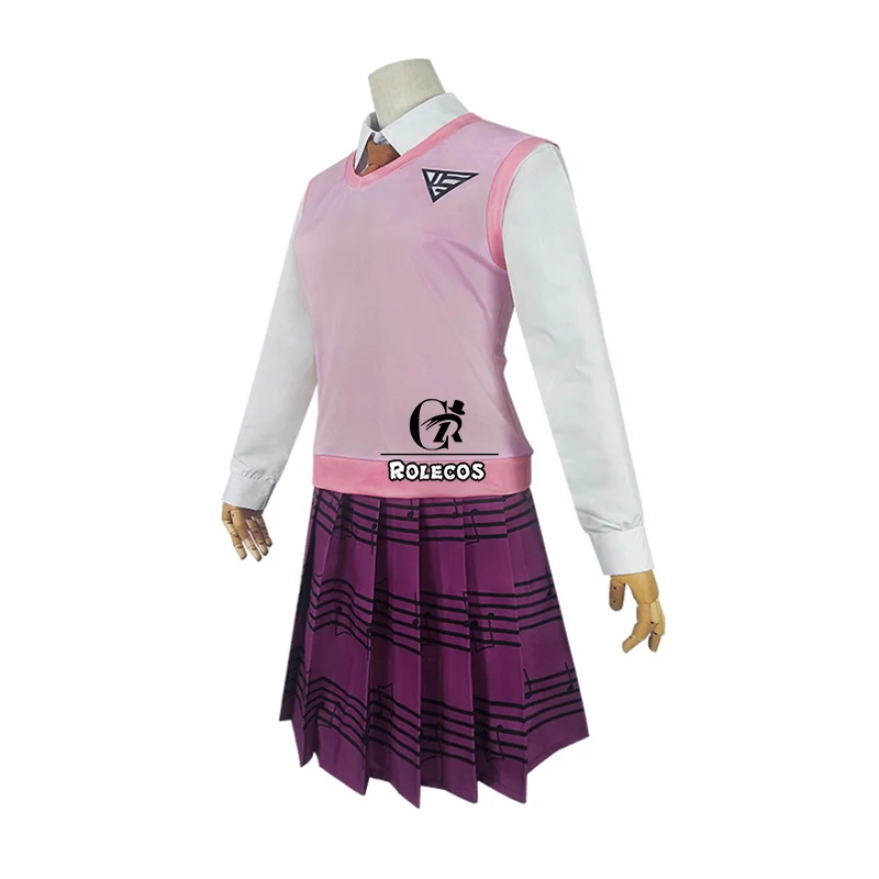 ROLECOS Аниме НОВЫЙ Danganronpa V3 Косплей Костюм Akamatsu kaede косплей женская школьная форма