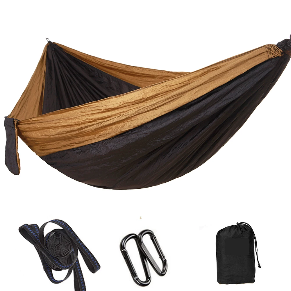 

Camping Tourist Hammock Outdoor Camping nylon Hammock Swing Tree Bed Garden Backyard Furniture Hanging Hammock Pendant Swing