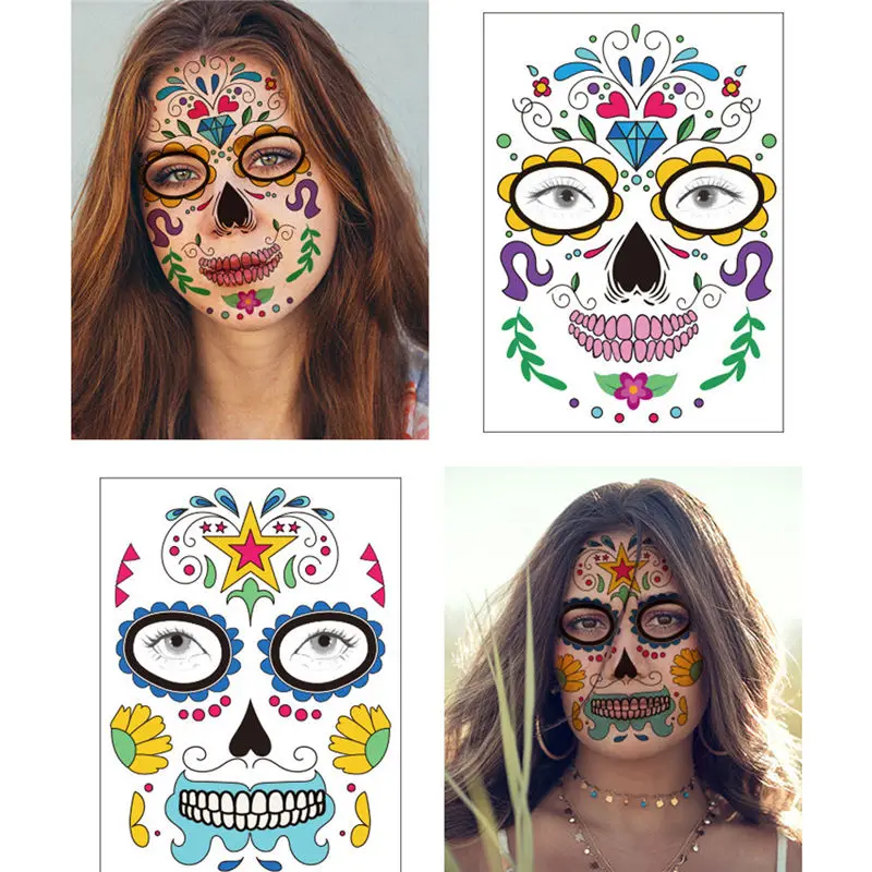Новый Хэллоуин временный уход за кожей лица арт Водонепроницаемый маска