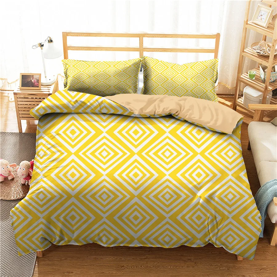 

Комплект постельного белья с 3D-принтом, пододеяльник, Комплект постельного белья, геометрическая решетка, домашний текстиль для взрослых, п...