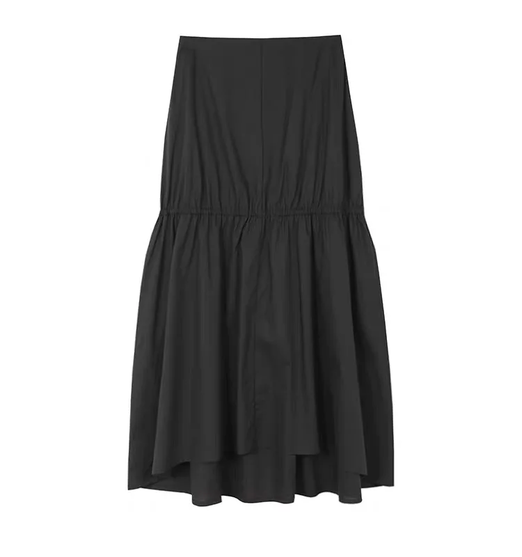 

Women Skirt Women's Long Skirt 2021 Summer Stitching Pure Color Fashion All-match Hollow Long Skirt