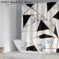white black geometric pattern print shower curtain summer bathroom cover thicken polyester waterproof screen modern diy style