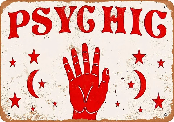

Psychic Retro Metal Tin Sign Poster Home Garage Plate Cafe Pub Motel Art Wall Decor