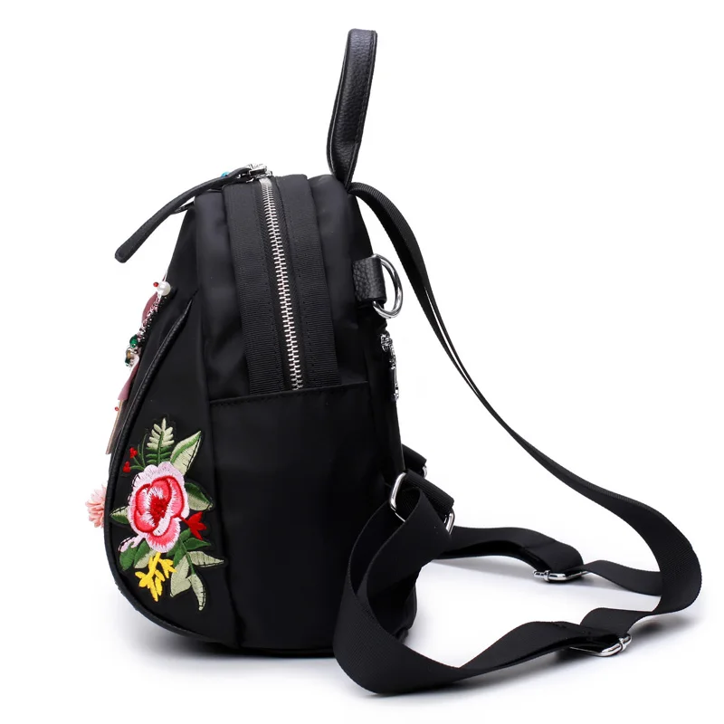 Модный женский рюкзак с вышивкой высокое качество водонепроницаемая нейлоновая