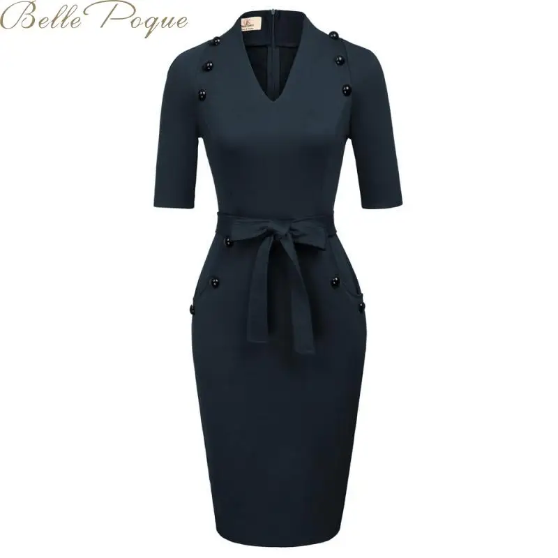 Belle Poque Ретро Бандажное платье для женщин 2019 элегантные офисные женские платья с