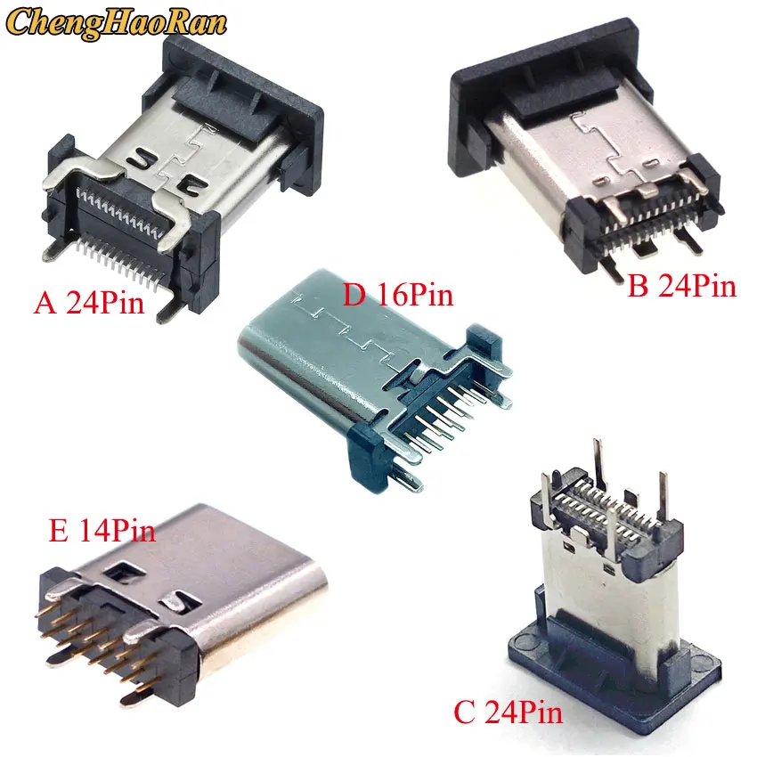 

Вертикальный штепсельный разъем USB 3,1 типа C 12P 14P 16P 24P, 1 шт.