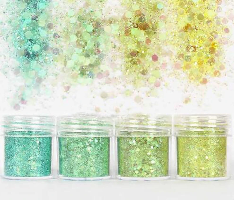 

4 Pots 10ml light blue shiny glitter powder for jewelry Mold,Nail Glitter Powder Sequins Powder For Nail art diy,fine glitter