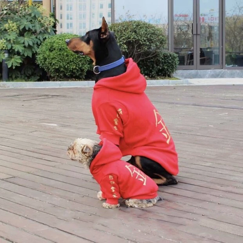 Модная зимняя теплая одежда для собак Doberman толстовка щенка наряд родителей и