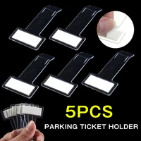 5pcs car styling parking ticket clip auto fastener card bill holder organizer windshield stickers 75 x 40mm mayitr