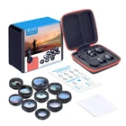 Набор из 10 видов линз 15x макрообъектив универсальный зажим набор линз для телефона компактный простой в установке набор линз для телефона с 10 объективами сумка для переноски