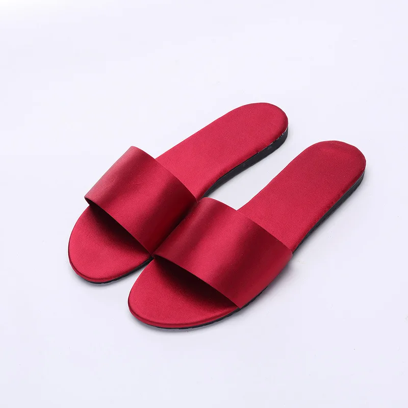 

Summer New Home Women's Slippers Women Satin Simulation Silk Indoor Non-slip Shoes Wedding Bride Slippers Flip Flops Tenis