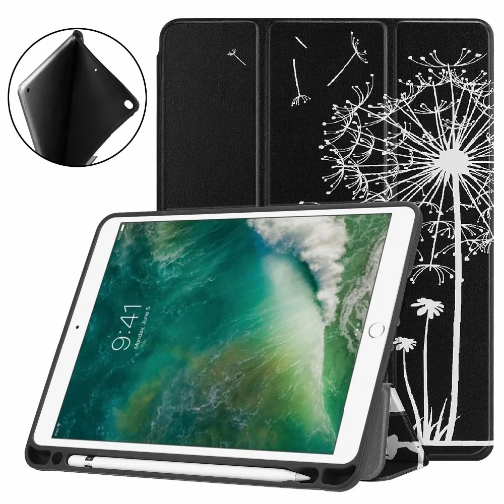 Чехол для Apple IPad 9 7 2017 2018 чехол планшета ПУ + силикон A1822 A1893 искусственная кожа Air 2