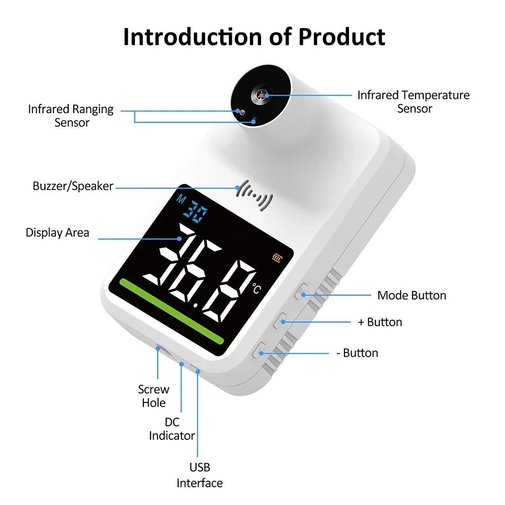 2021 Professional Digital Thermometer Pyrometer Thermoregulator Clinical Non-contact Temperature Sensor Electronic | Инструменты