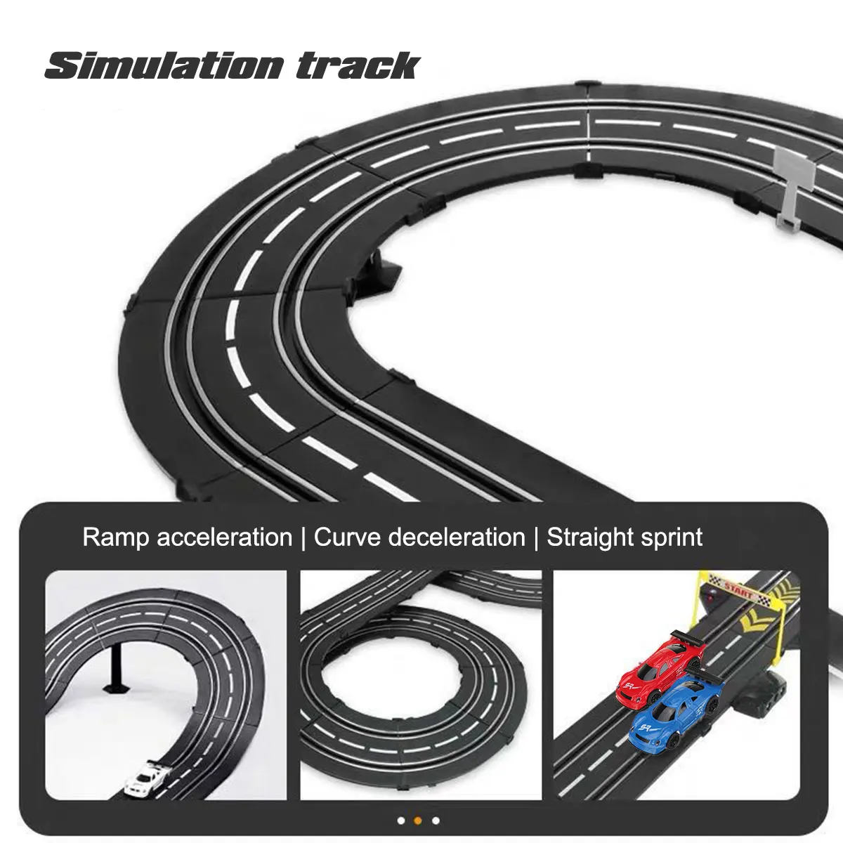 154pcs Electric Double Remote Control Car Racing Track Toy Railway Track Toy Set With Lights and Magnetic Base Railway Slot Car enlarge