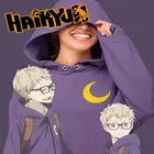 Худи Haikyuu Tsukishima, свитшот, Женский пуловер с принтом Луны, Мужская толстовка, детская одежда для мальчиков и девочек, осеннее пальто, карасуно, волейбол