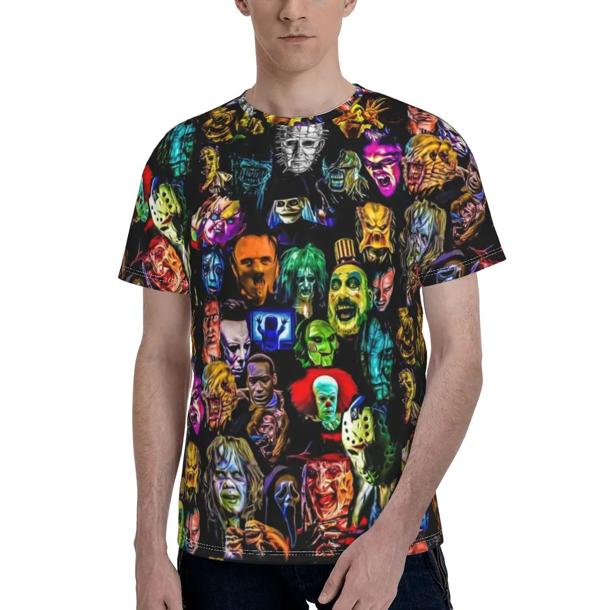 

Horror Film Baddies Legends Chucky T-Shirt Creepy Character Basic Fun Polyester T Shirt Graphic Short Sleeves Tshirt Oversize