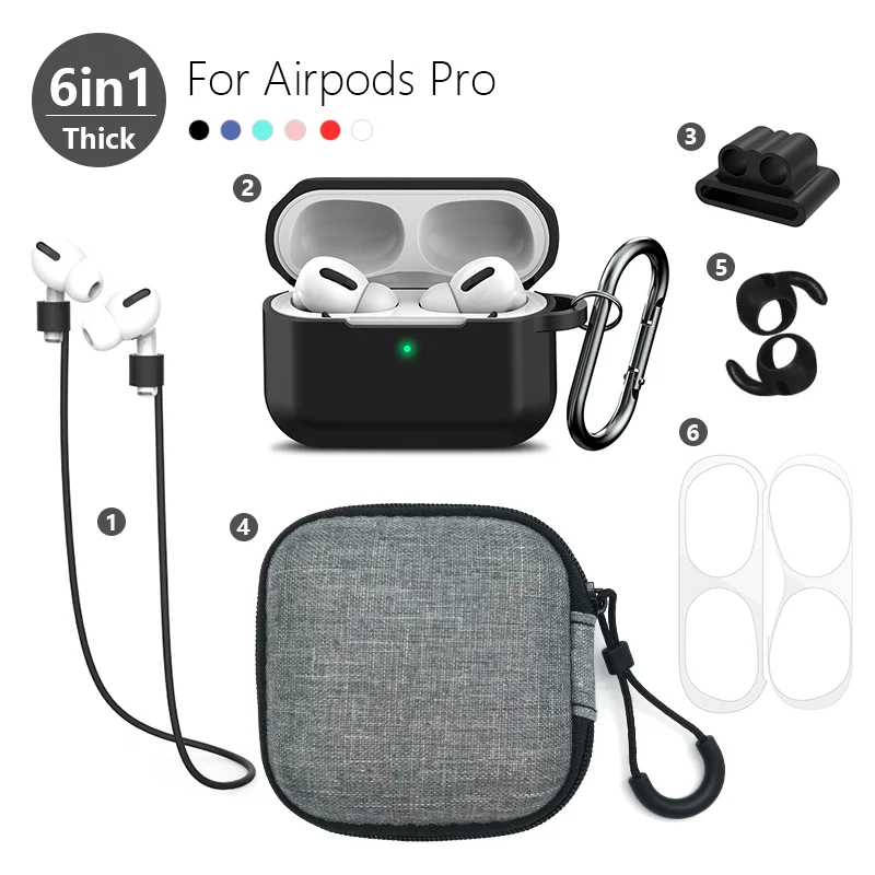 

6in1 Airpods Pro Thick Case For Earphone Storage Set For Bluetooth Headset Protective Cover For Digital Product Storage ALLK