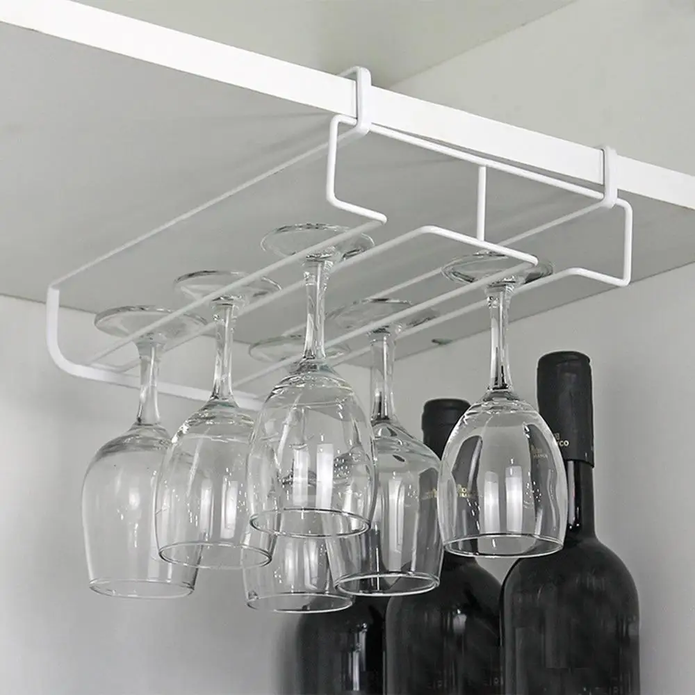 Glass Rack Задняя дверь высокий держатель чашки без ноготь винный Стеклянный Стеллаж для хранения Высокая Подвесная подставка для чашек стойка для стаканов органайзеры@ 30 - Цвет: Glass Rack
