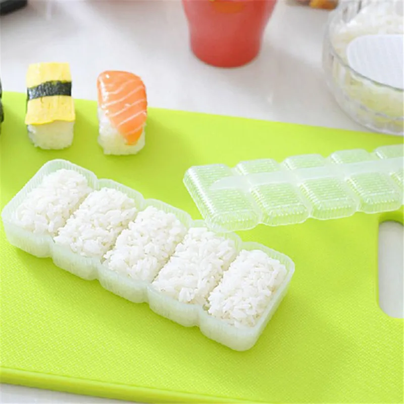 5 для роллов и суши, форма для суши, японская форма Nigiri для риса в суши, мяч, антипригарная коробка для хранения, форма для риса, инструменты ...