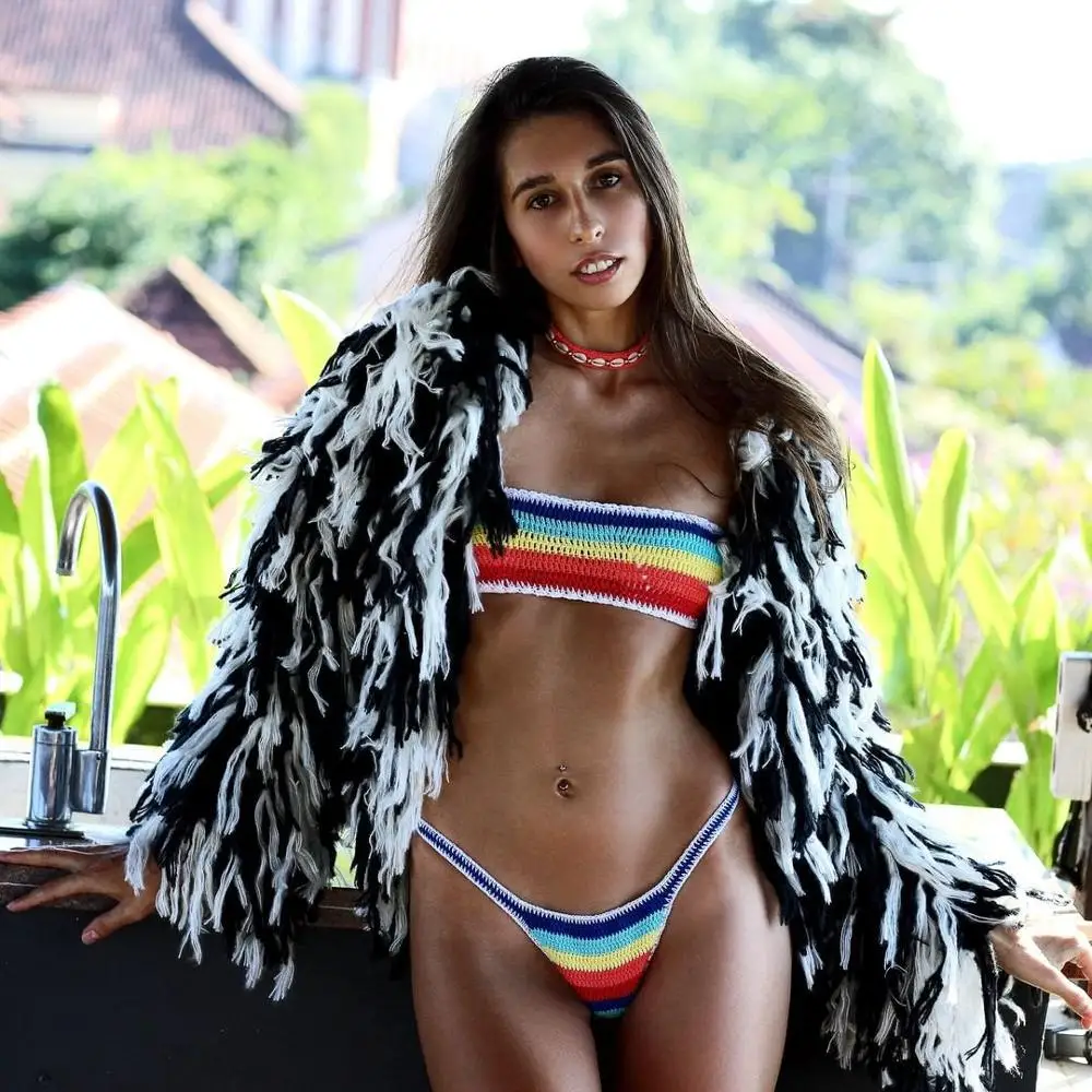 Купальник в стиле бохо 2021 комплект бикини бюстгальтер сексуальная женская