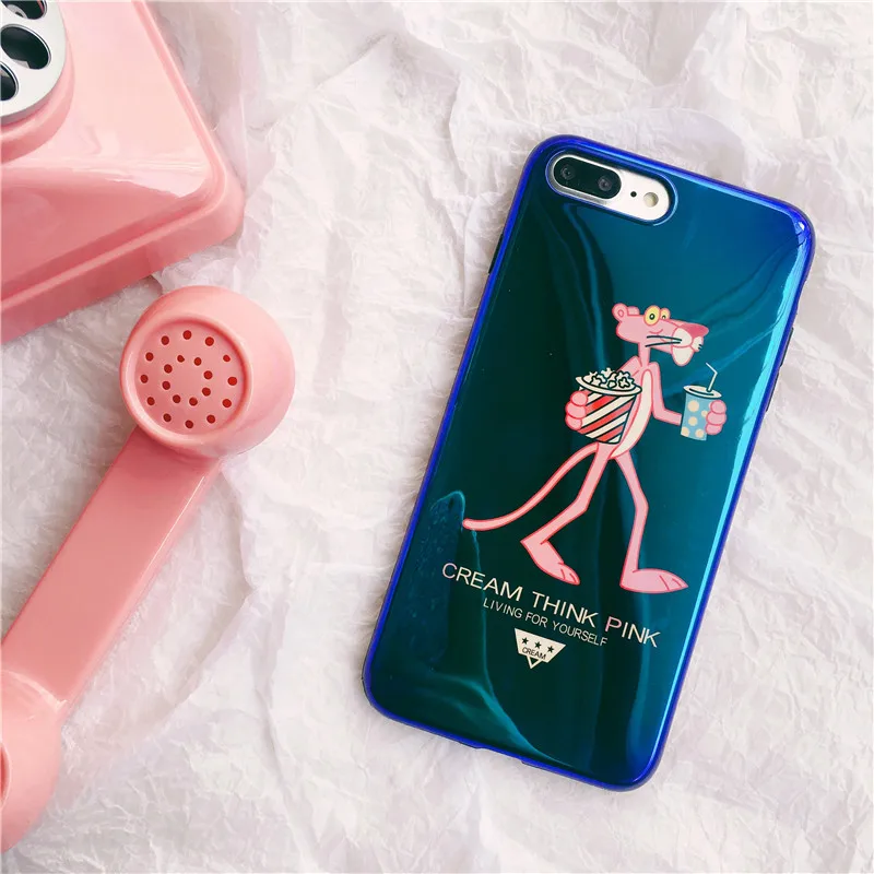 Casing iphoneX 6 6s 7 8 Plus XR XS Max Soft Case Blu-ray Cartoon Leopard Shell | Мобильные телефоны и