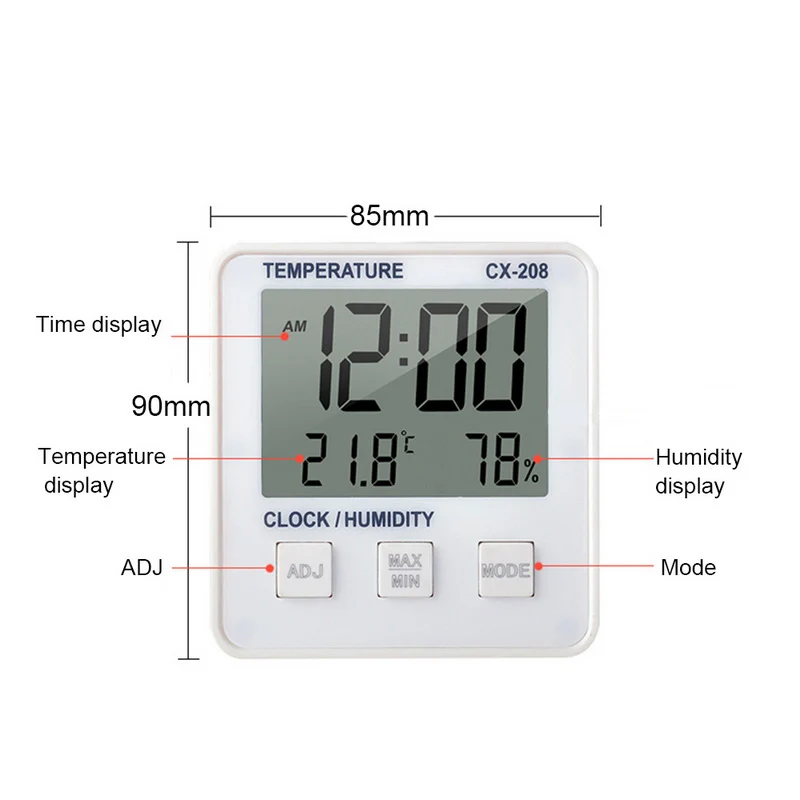 Многоцветный простой ЖК электронный календарь будильник термометр гигрометр