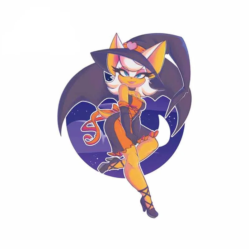 

13 см x 9,4 см для румян, летучая мышь, ведьма, мотоциклетная наклейка s, Виниловая наклейка для автомобиля, бампер для кузова автомобиля