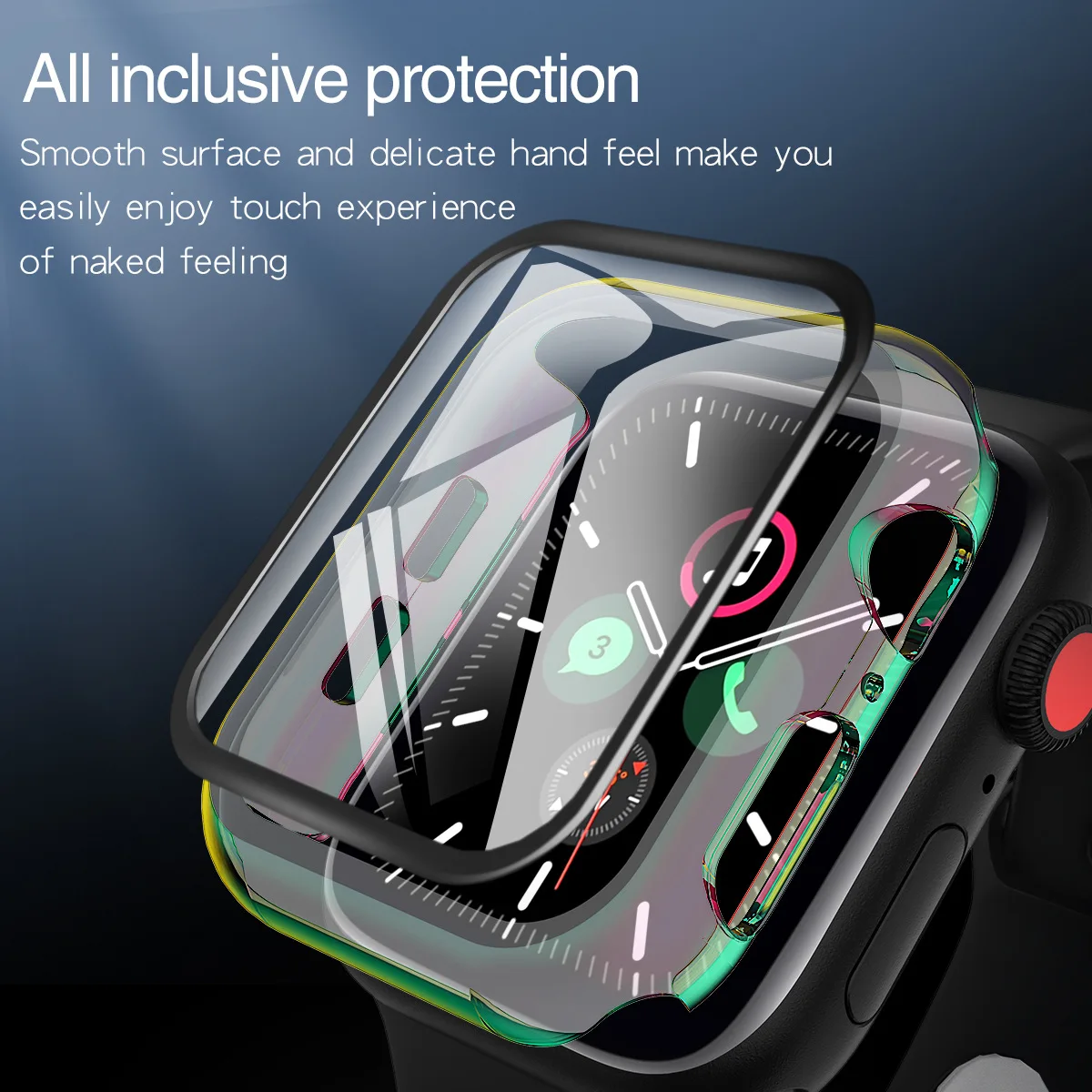

Cover For Apple Watch 5 case 44 mm 40mm iWatch band 42mm 38mm PC Plated bumper+Glass Screen Protector Apple watch 3 4 42 38 44mm