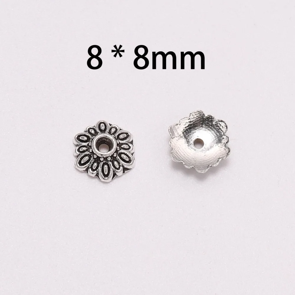 50Pcs/Lot 8mm Bead Caps End Receptacle Flower Torus For Jewelry Making Findings Diy Bracelet Spaced Accessories | Украшения и