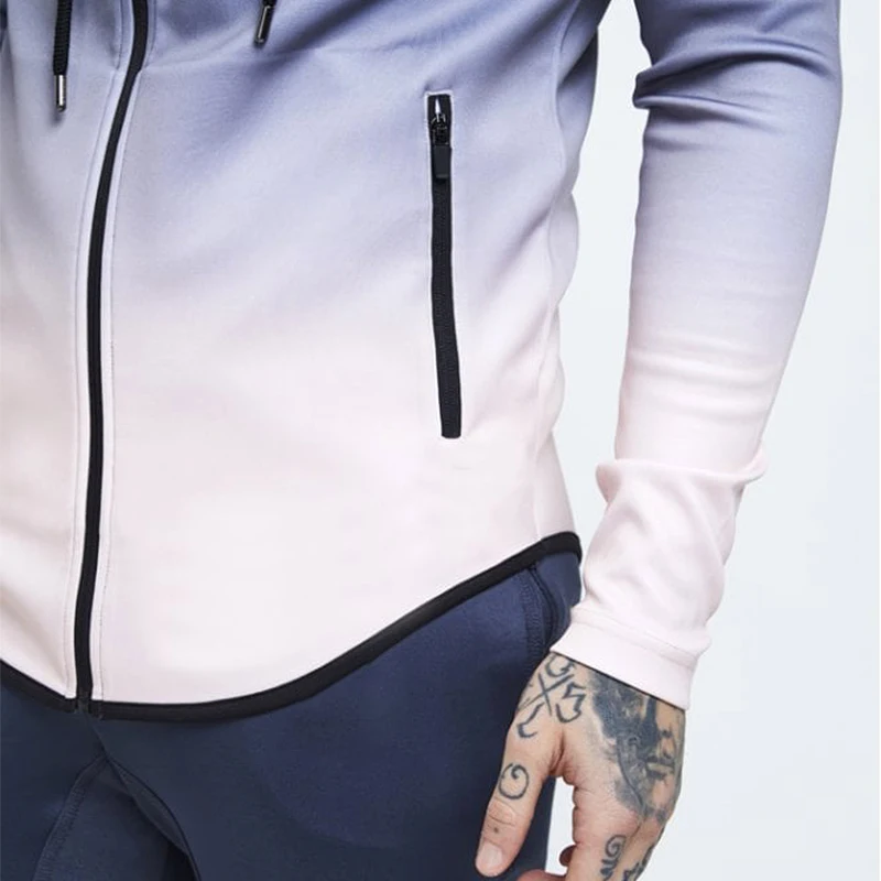 

Spring and Autumn Men's Hooded Running Jacket Gym Training Fitness Sportswear Outdoor Jogging Casual Jacket Men's Sportswear