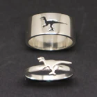 Модное креативное дизайнерское кольцо с динозавром, бабочкой, сердцем, полые парные кольца, его и ее альтернативное обручальное кольцо