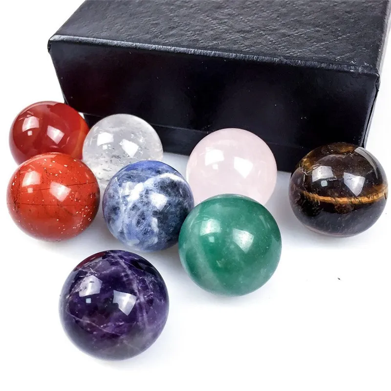 

Природные кристаллы шар 7 Чакры рейки исцеляющий Кристалл Камень Сфера драгоценный камень аметист розовый кварц