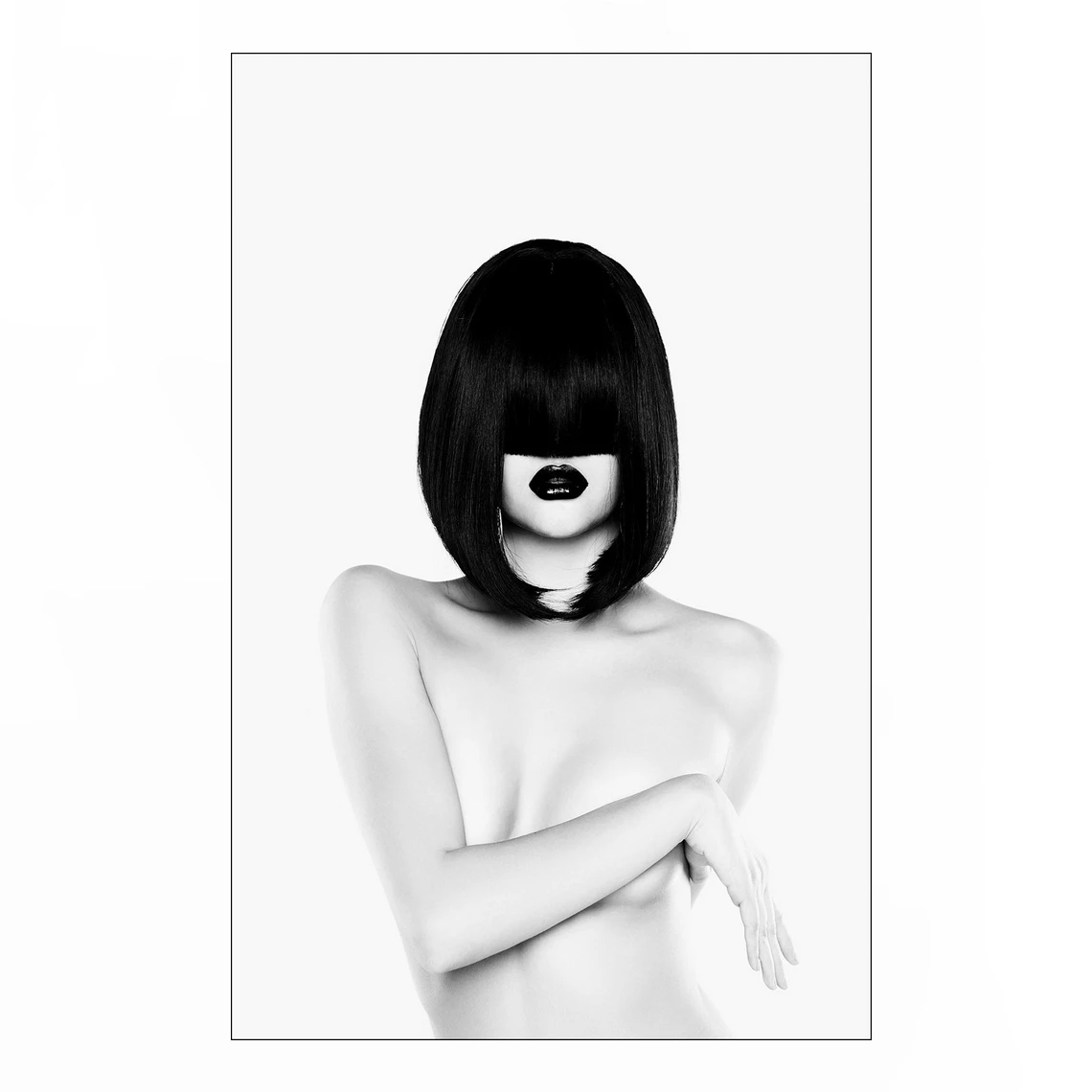 Плакат С Черной Бахромой сексуальный без бюстгальтера грудь женский