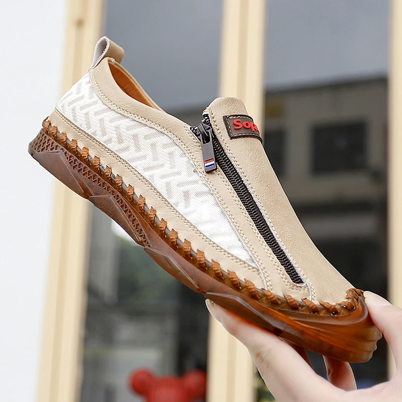 

2021 spring and summer men's shoes outdoor sports shoes breathable leather dad shoes men's cowhide casual leather shoes loafers