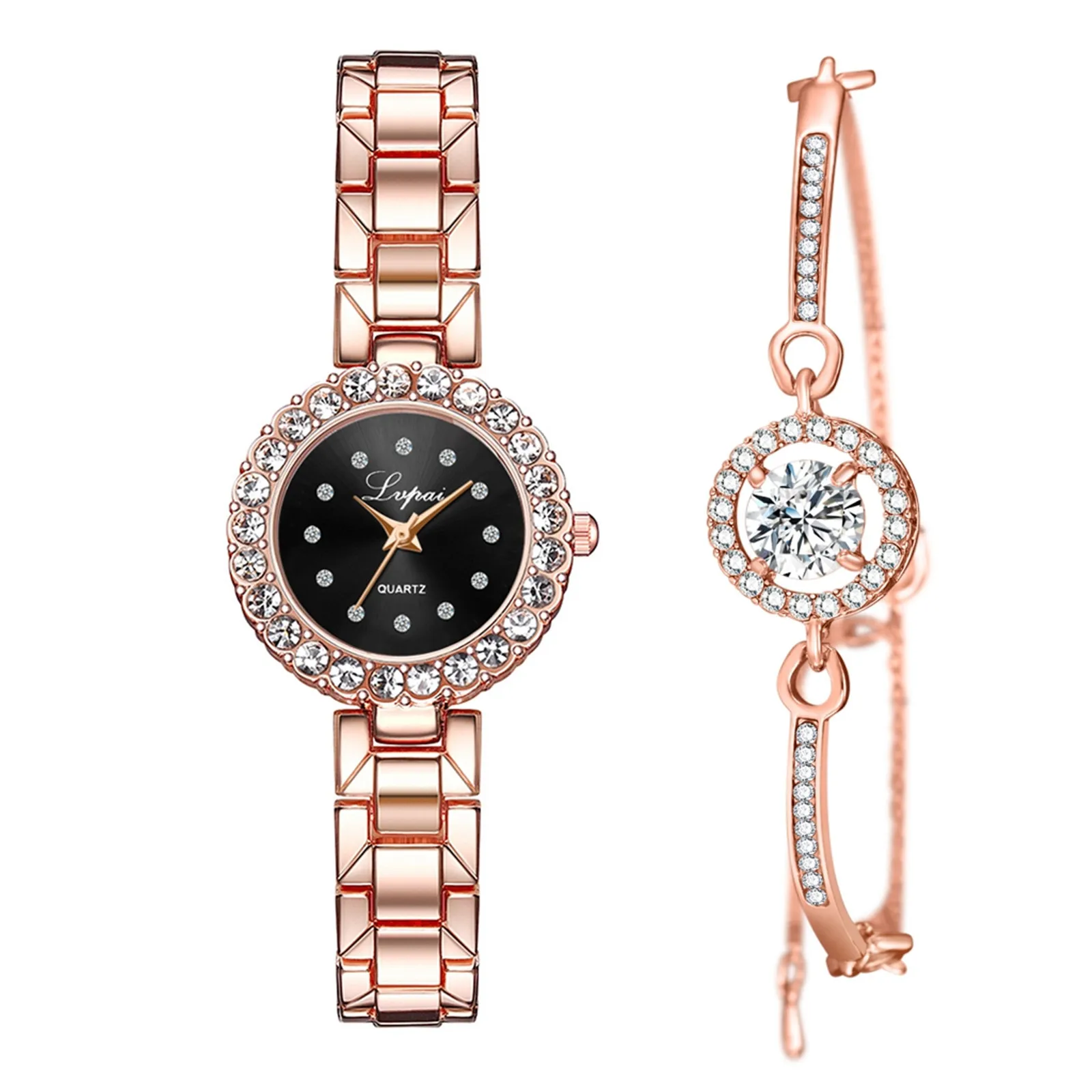 

Business Casual Quartz Watch With Bracelets Ladies Jewelry Gift Combination